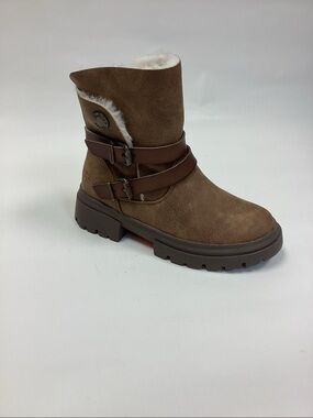 Blowfish Brown Suede Faux-Fur Ankle Boot